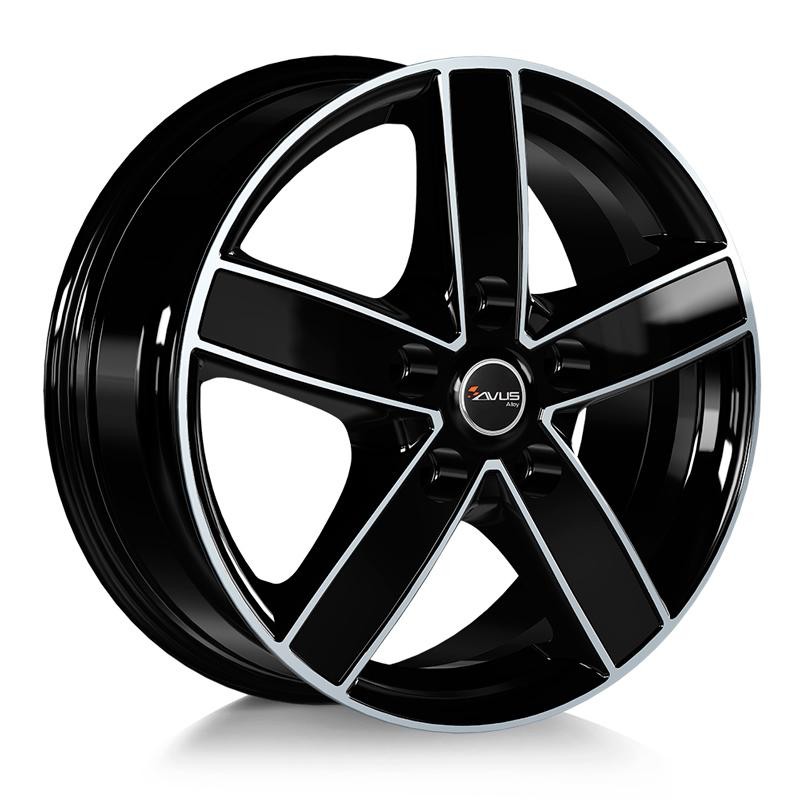 Llanta Avus AC-V51 7X17 5X108 ET45 65.1 Black Polished