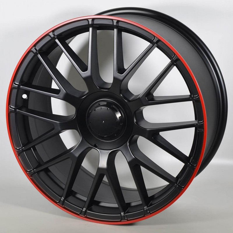 STUTTGART VITA 8.5X18 5X112 ET42 66.6 NEGRA ARO ROJO