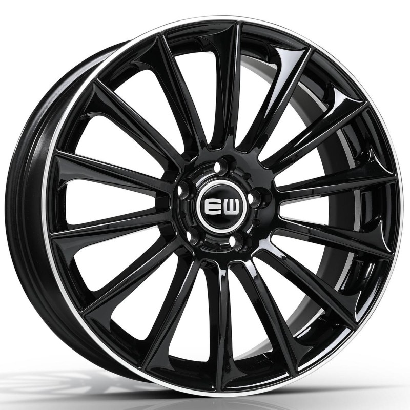 EW02 7.5X17 5X112 ET45 66.6 BLACK LIP POLISHED