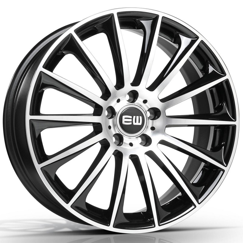 EW02 7.5X17 5X112 ET45 66.6 BLACK POLISHED