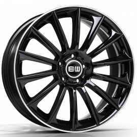 EW02 8X18 5X112 ET45 66.6 BLACK LIP POLISHED