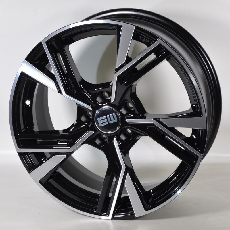 EW16 8.5X19 5X112 ET40 66.6 BLACK POLISHED