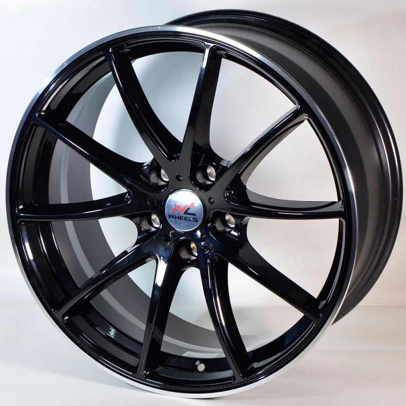 NT WHEELS NT08 8X18 5X100 ET38 73.1 BLACK LIP POLISHED