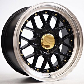 RKW07 7.5X17 4X100 ET10 73.1 BLACK LIP POLISHED