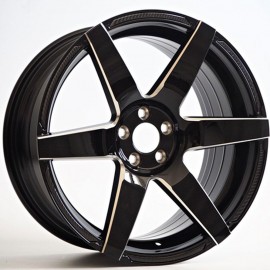 RKW68 8.5X18 5X100 ET35 73.1 BLACK POLISHED MILLING