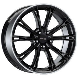 Llanta asw01 8.5x19 5x112 et45 66.6 black lip polished