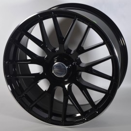 Llanta jw076 8x18 5x112 et42 66.6 black lip polished 