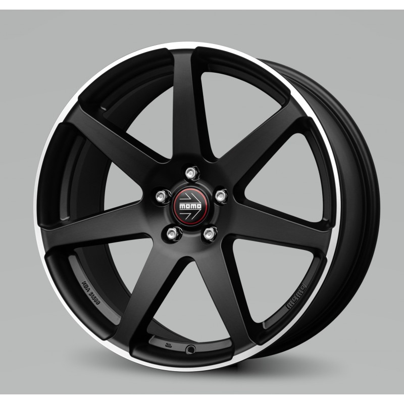 Llanta seven 8x18 5x112 et42 72.3 black matt lip polished