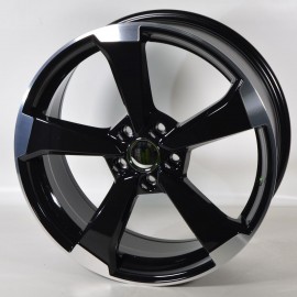 Llanta JW001 8X18 5X112 ET45 57.1 BLACK LIP POLISHED