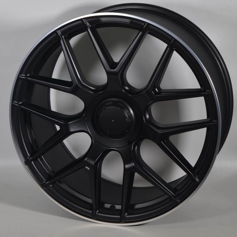 Llanta JW035 8.5X19 5X112 ET45 66.6 BLACK MAT LIP POLISHED