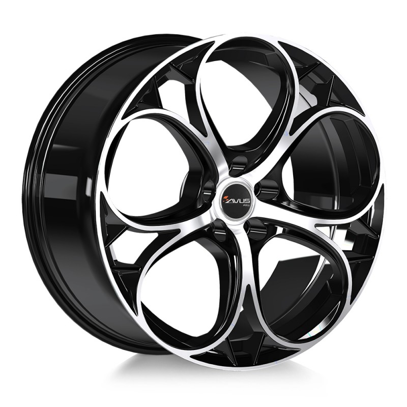 Llanta avus ac-520 7.5x17 5x110 et30 65.1 black polished