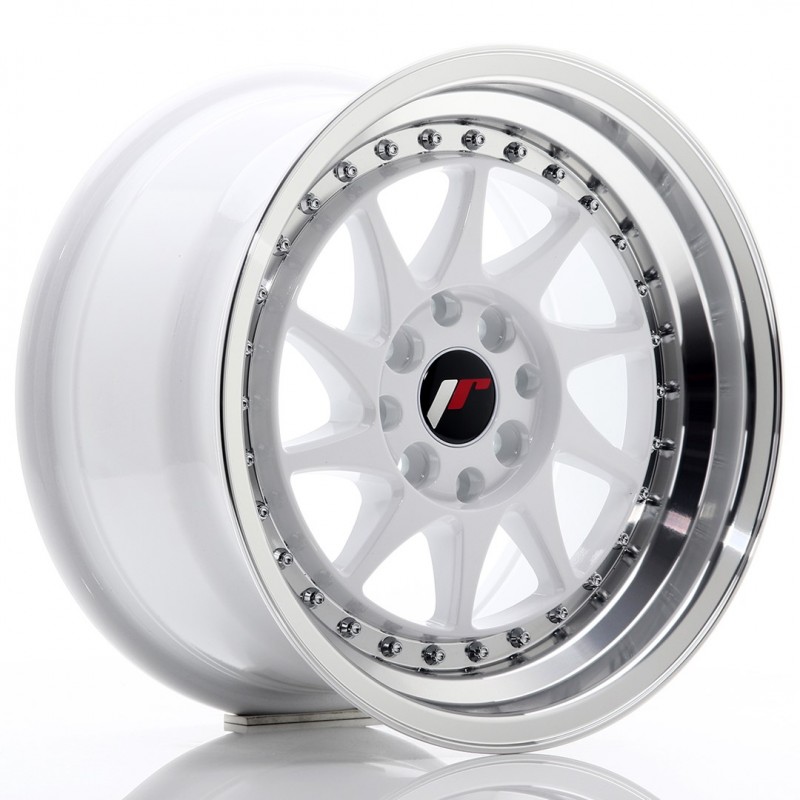 JR Wheels JR26 15x8 ET25 4x100/108 White w/Machined Lip