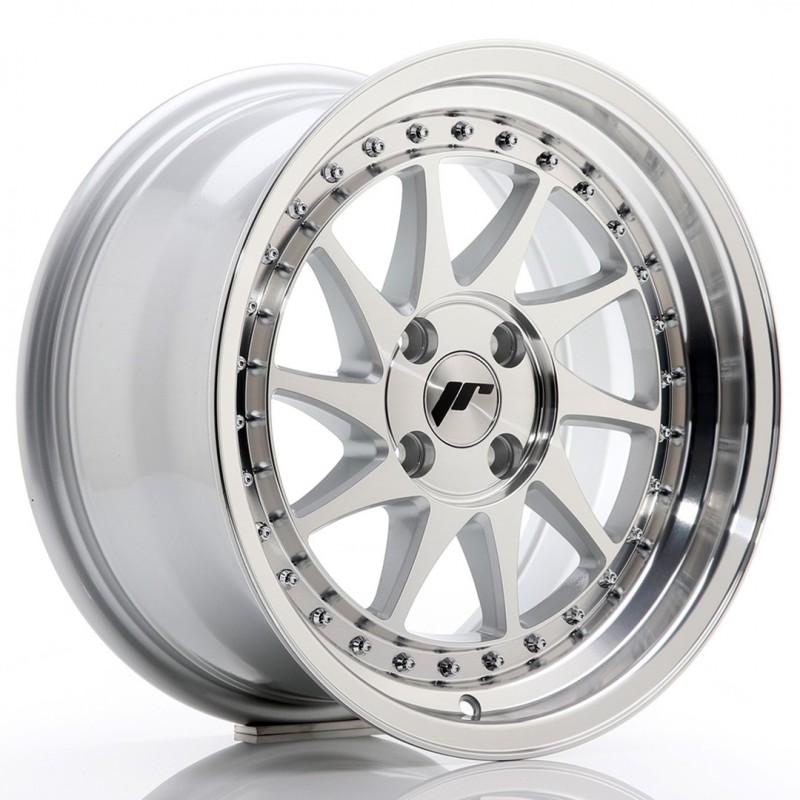 JR Wheels JR26 16x8 ET30 4x100 Silver Machined Face