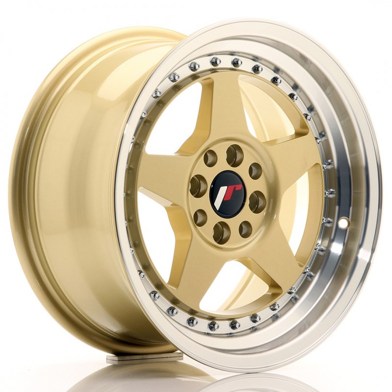 Llanta jr wheels jr6 16x8 et25 4x100/108 gold w/machined lip