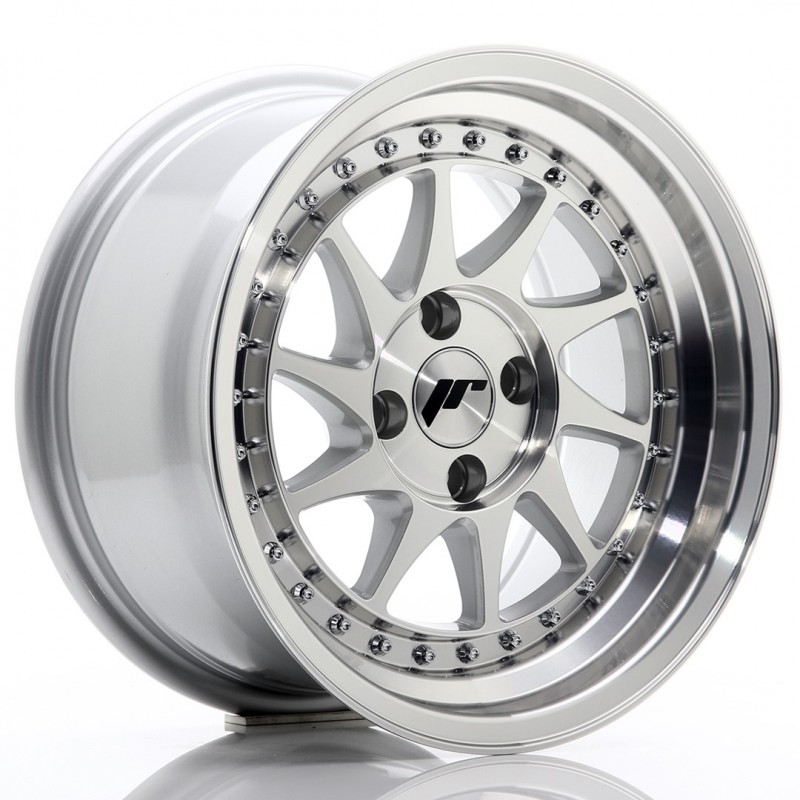 Llanta jr wheels jr26 15x8 et5 4x100 silver machined face