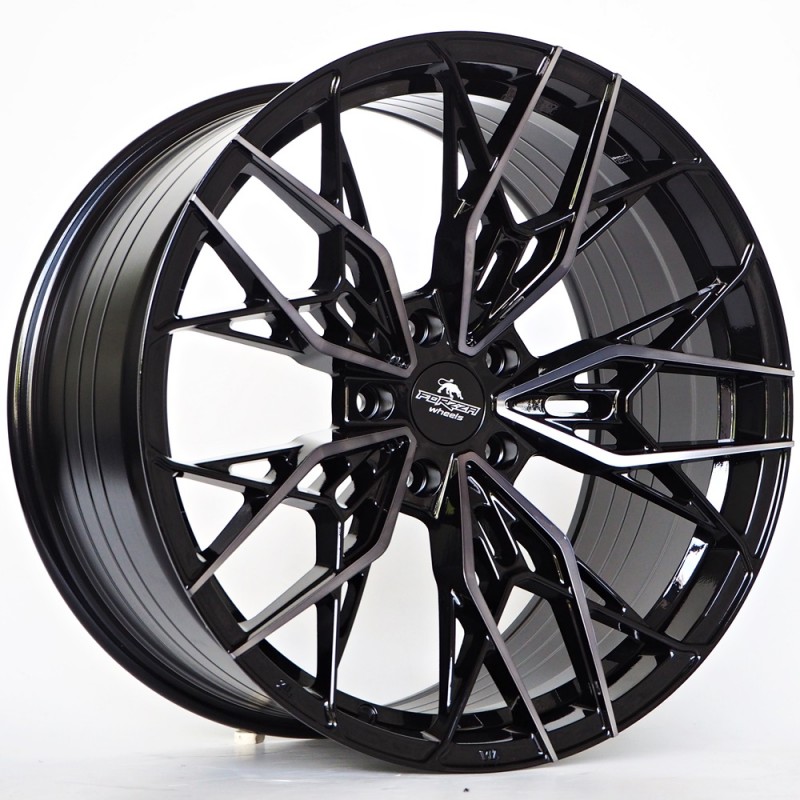 Llanta forzza spectrum 10.5x20 5x120 et38 72.56 bfm + black clear coat 