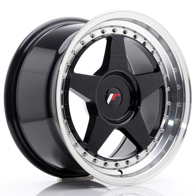 Llanta jr wheels jr6 17x9 et20-35 blank glossy black w/machined lip