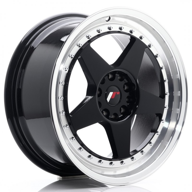 Llanta jr wheels jr6 18x8,5 et22 5x114,3/120 glossy black w/machined lip