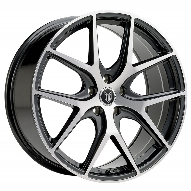 Llanta fox alpha 7.5x17 5x100 et35 57.1 black polished