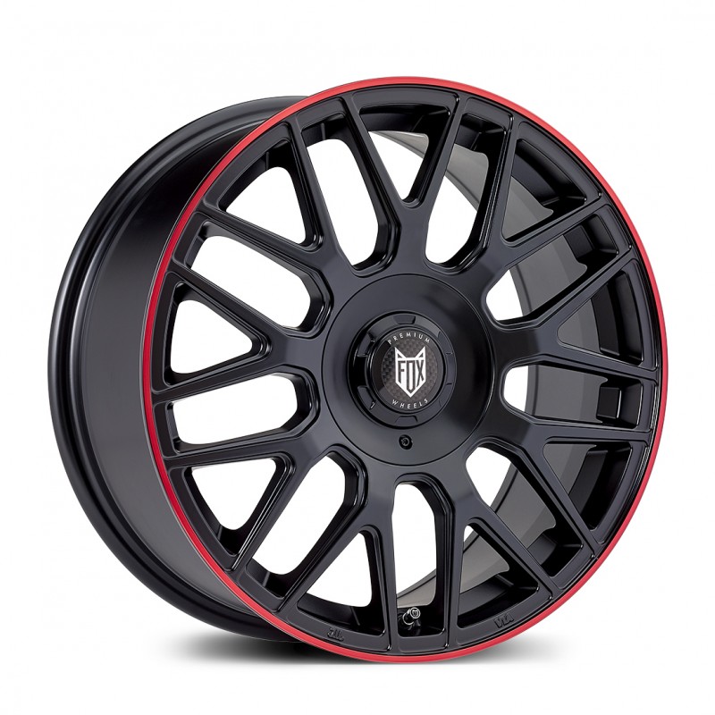 Llanta fox vr3 7.5x17 5x100x108 et40 73.1 black lip red