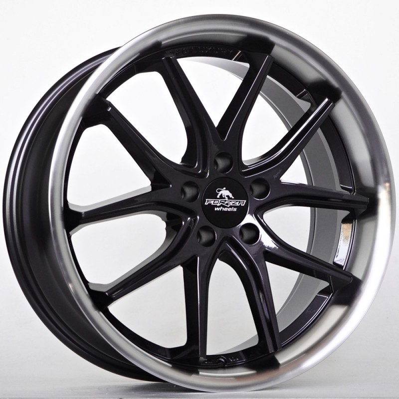 Llanta forzza storm 8.5x19 5x112 et25 66.45 black magic lip polished 