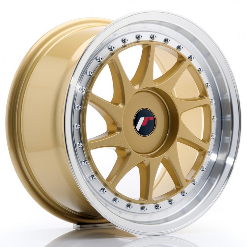 Llanta jr wheels jr26 17x8 et20-35 blank gold w/machined lip