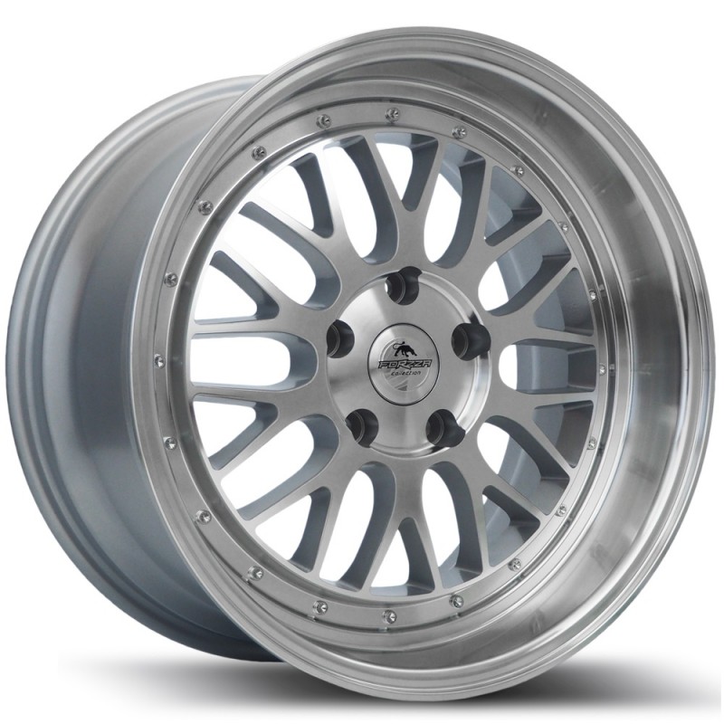 Llanta forzza spot 9.5x18 5x112 et30 66.45 silver face machined 