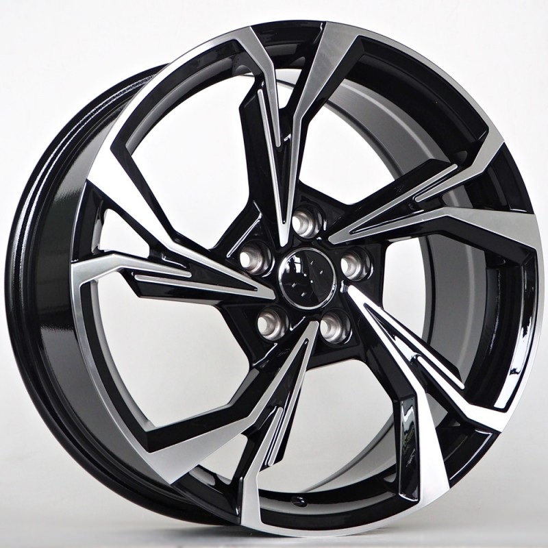 Llanta st wheels mara 8x18 5x112 et45 66.45 black face machined 