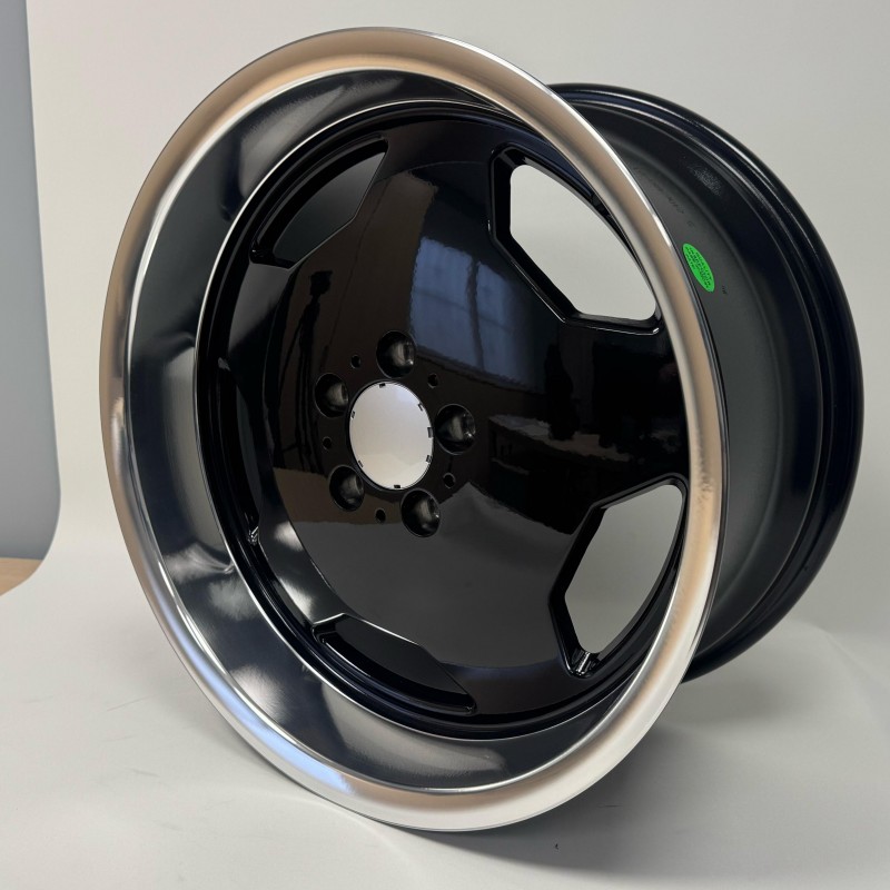 Llanta jw84 8x18 5x112 et30 66.6 black lip polished